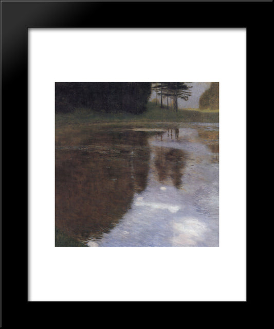 Quiet Pond In The Park Of Appeal 20x24 Black Modern Wood Framed Art Print Poster by Klimt, Gustav