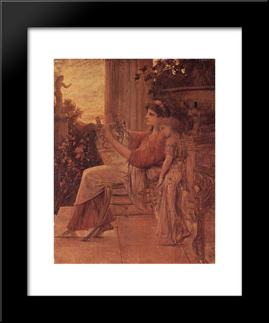 Sappho 20x24 Black Modern Wood Framed Art Print Poster by Klimt, Gustav