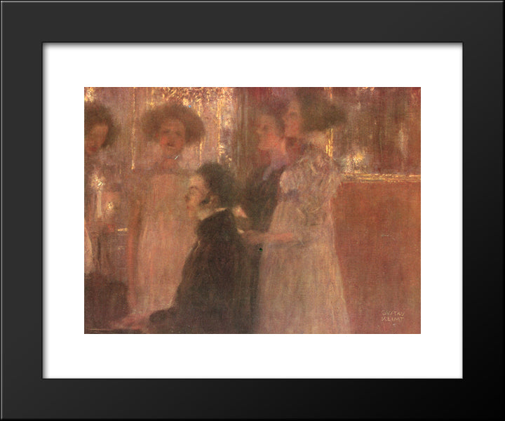 Schubert At The Piano I 20x24 Black Modern Wood Framed Art Print Poster by Klimt, Gustav