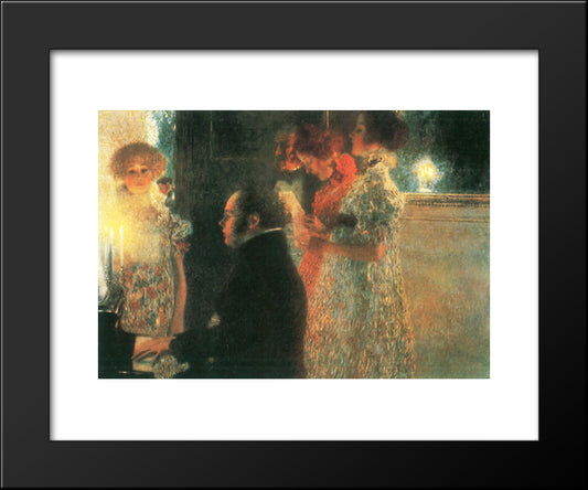 Schubert At The Piano Ii 20x24 Black Modern Wood Framed Art Print Poster by Klimt, Gustav