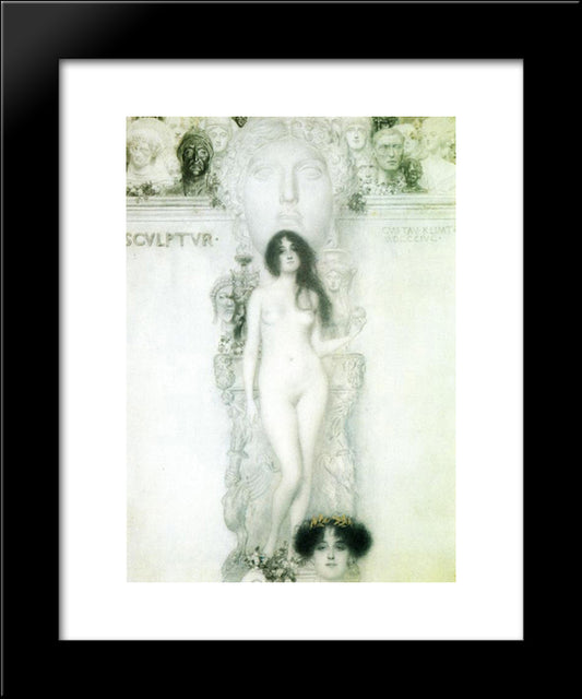 Sculpture 20x24 Black Modern Wood Framed Art Print Poster by Klimt, Gustav