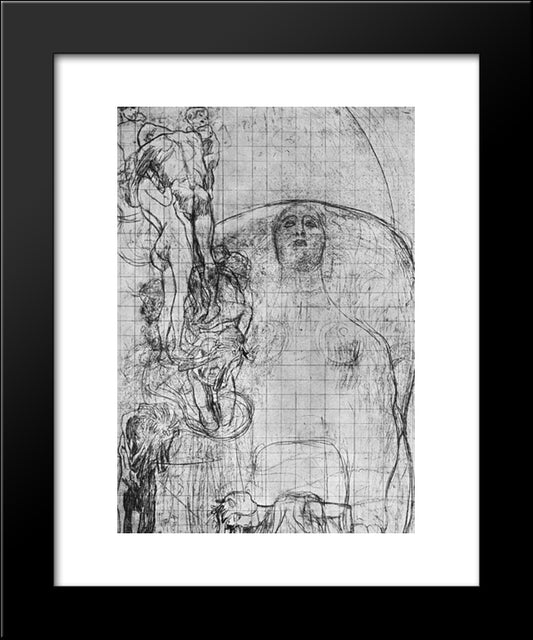Study For Philosophy 20x24 Black Modern Wood Framed Art Print Poster by Klimt, Gustav