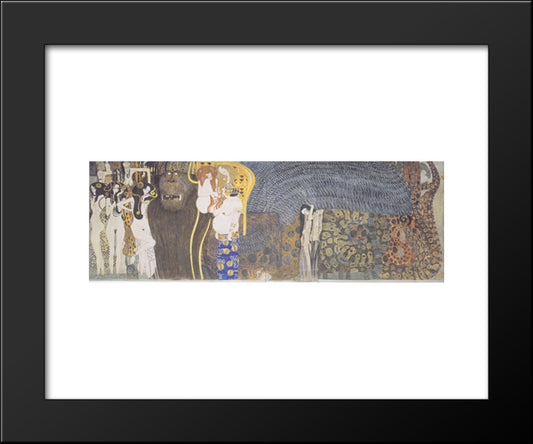The Beethoven Frieze The Hostile Powers. Far Wall 20x24 Black Modern Wood Framed Art Print Poster by Klimt, Gustav