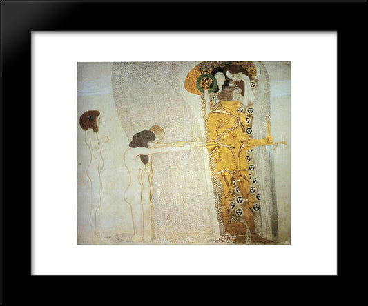 The Beethoven Frieze The Longing For Happiness. Left Wall 20x24 Black Modern Wood Framed Art Print Poster by Klimt, Gustav