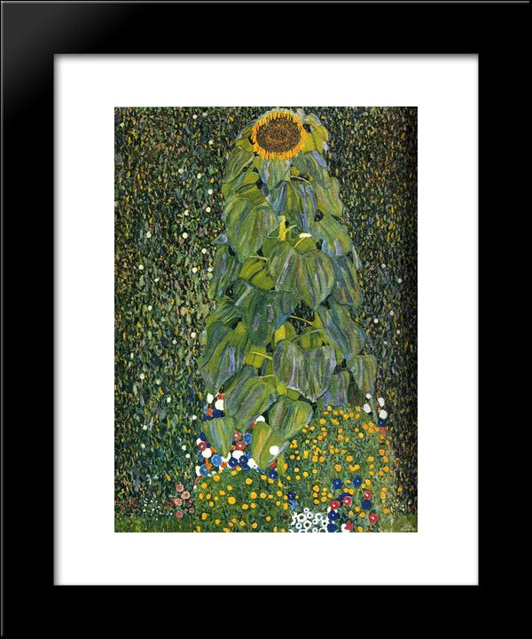 The Sunflower 20x24 Black Modern Wood Framed Art Print Poster by Klimt, Gustav