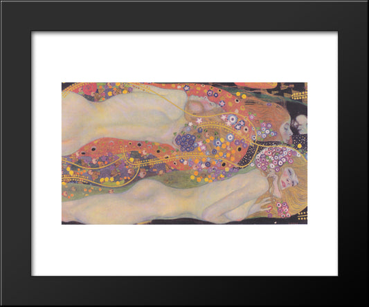 Water Snakes Ii 20x24 Black Modern Wood Framed Art Print Poster by Klimt, Gustav