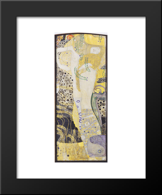 Watersnakes 20x24 Black Modern Wood Framed Art Print Poster by Klimt, Gustav