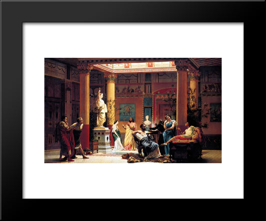 The Flute Concert 20x24 Black Modern Wood Framed Art Print Poster by Boulanger, Gustave