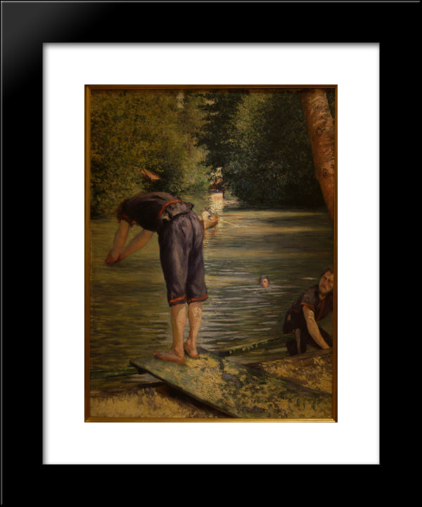 Bathers On The Banks Of The Yerres 20x24 Black Modern Wood Framed Art Print Poster by Caillebotte, Gustave