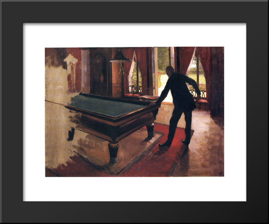 Billiards 20x24 Black Modern Wood Framed Art Print Poster by Caillebotte, Gustave