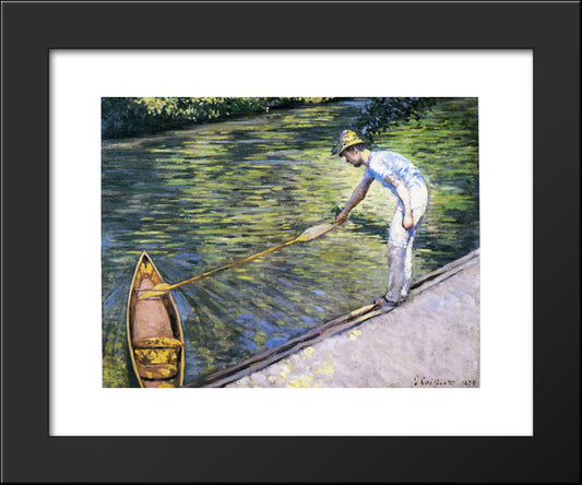 Boating On The Yerres 20x24 Black Modern Wood Framed Art Print Poster by Caillebotte, Gustave