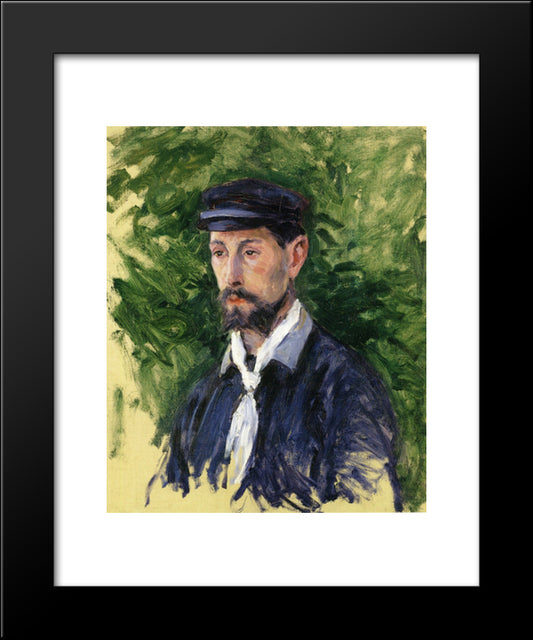 Bust Portrait Of Eugene Lamy 20x24 Black Modern Wood Framed Art Print Poster by Caillebotte, Gustave