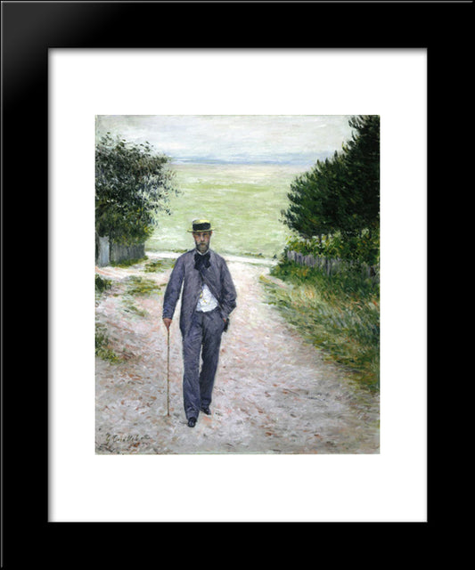 By The Sea 20x24 Black Modern Wood Framed Art Print Poster by Caillebotte, Gustave