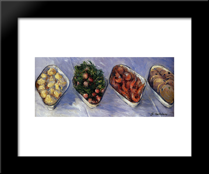 Hors D'Oeuvre 20x24 Black Modern Wood Framed Art Print Poster by Caillebotte, Gustave