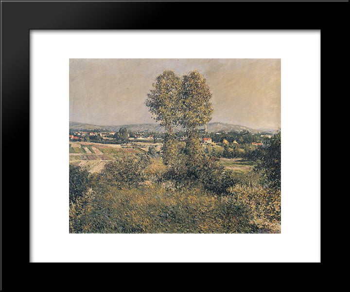 Landscape At Argenteuil 20x24 Black Modern Wood Framed Art Print Poster by Caillebotte, Gustave