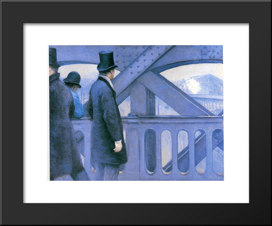 Le Pont De L'Europe 20x24 Black Modern Wood Framed Art Print Poster by Caillebotte, Gustave