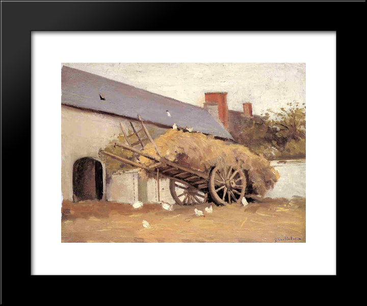 Loaded Haycart 20x24 Black Modern Wood Framed Art Print Poster by Caillebotte, Gustave