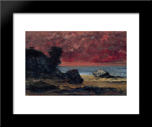 After The Storm 20x24 Black Modern Wood Framed Art Print Poster by Courbet, Gustave