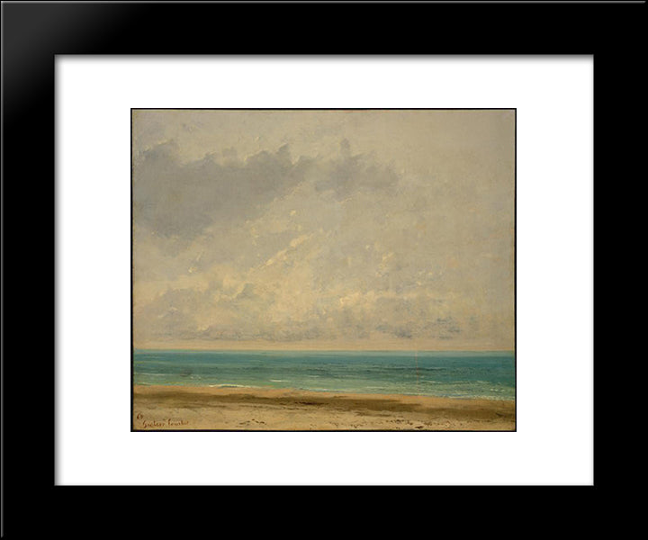 Calm Sea 20x24 Black Modern Wood Framed Art Print Poster by Courbet, Gustave