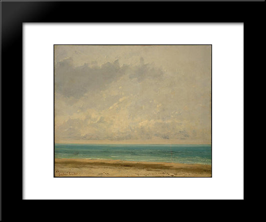 Calm Sea 20x24 Black Modern Wood Framed Art Print Poster by Courbet, Gustave
