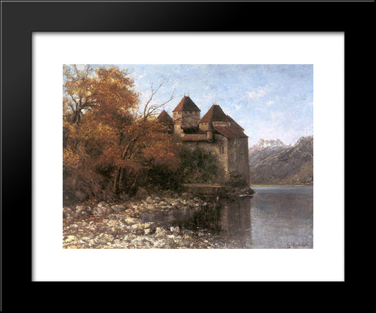 Chateau De Chillon 20x24 Black Modern Wood Framed Art Print Poster by Courbet, Gustave