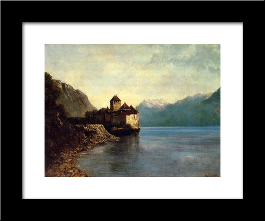 Chateau Du Chillon 20x24 Black Modern Wood Framed Art Print Poster by Courbet, Gustave