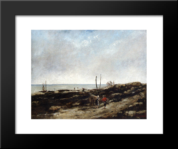 Going Fishing 20x24 Black Modern Wood Framed Art Print Poster by Courbet, Gustave