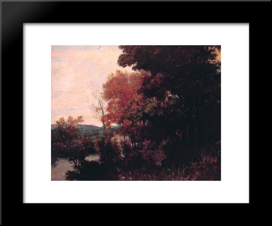 In The Forest 20x24 Black Modern Wood Framed Art Print Poster by Courbet, Gustave