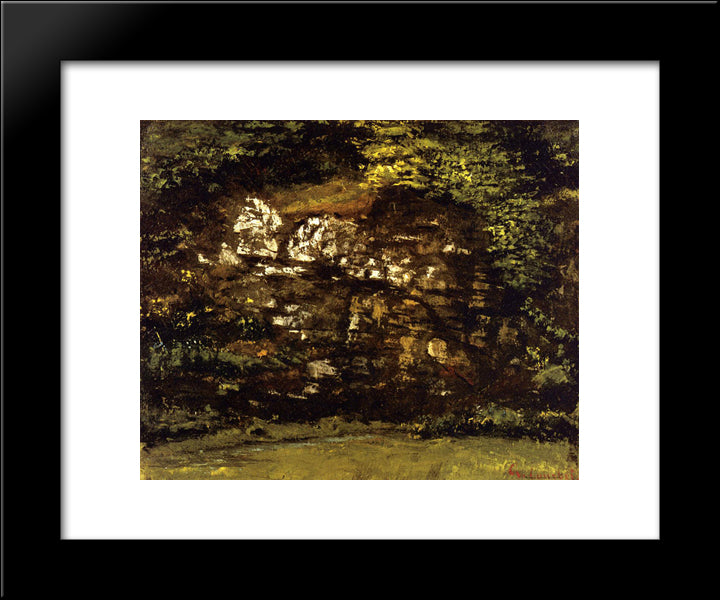 In The Woods 20x24 Black Modern Wood Framed Art Print Poster by Courbet, Gustave