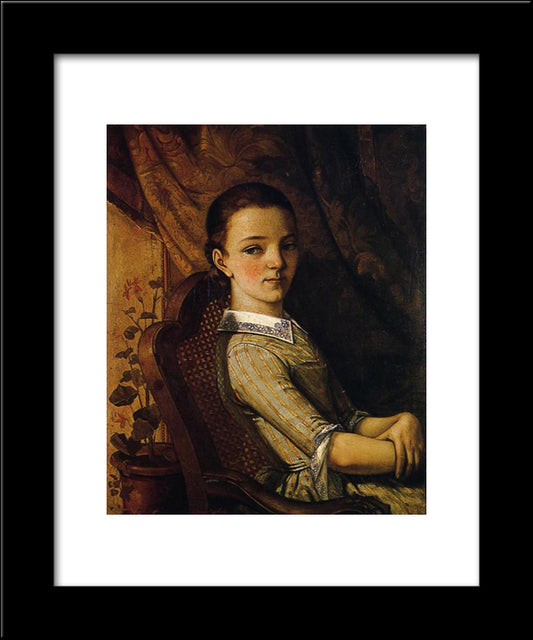 Juliette Courbet 20x24 Black Modern Wood Framed Art Print Poster by Courbet, Gustave