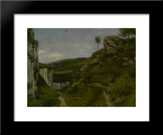 Landscape 20x24 Black Modern Wood Framed Art Print Poster by Courbet, Gustave