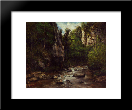 Landscape Near Puit Noir, Near Ornans 20x24 Black Modern Wood Framed Art Print Poster by Courbet, Gustave