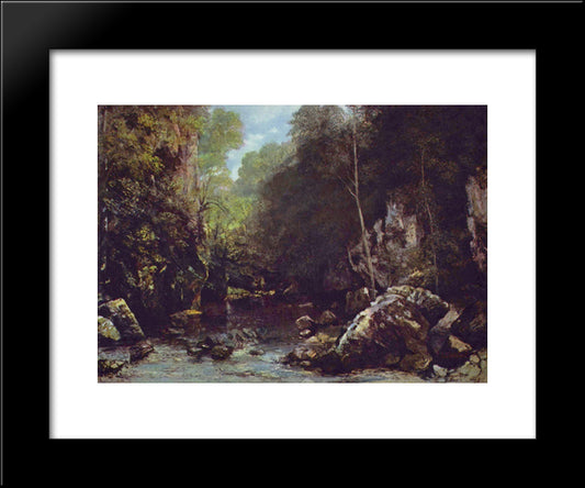 Landscape Near Puits Noir, Near Ornans 20x24 Black Modern Wood Framed Art Print Poster by Courbet, Gustave
