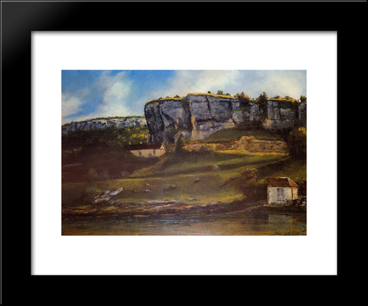 Landscape Of The Ornans Region 20x24 Black Modern Wood Framed Art Print Poster by Courbet, Gustave
