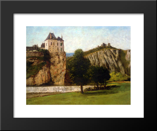 Le Chateau De Thoraise 20x24 Black Modern Wood Framed Art Print Poster by Courbet, Gustave