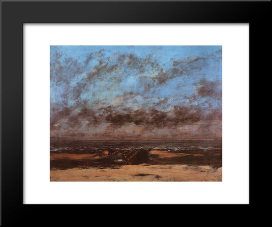 Low Tide 20x24 Black Modern Wood Framed Art Print Poster by Courbet, Gustave