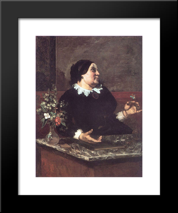 Mother Gregoire 20x24 Black Modern Wood Framed Art Print Poster by Courbet, Gustave