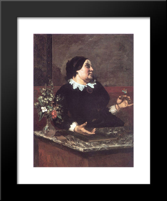 Mother Gregoire 20x24 Black Modern Wood Framed Art Print Poster by Courbet, Gustave