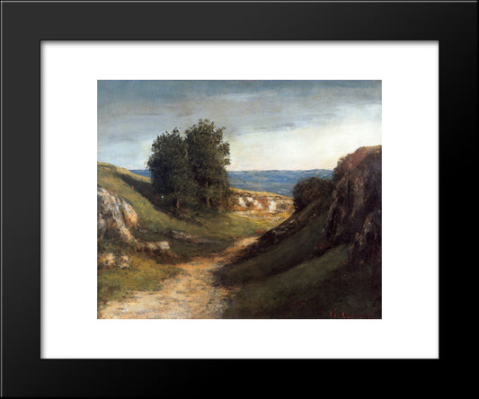 Paysage Guyere 20x24 Black Modern Wood Framed Art Print Poster by Courbet, Gustave