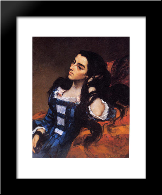 Portrait Of A Spanish Lady 20x24 Black Modern Wood Framed Art Print Poster by Courbet, Gustave