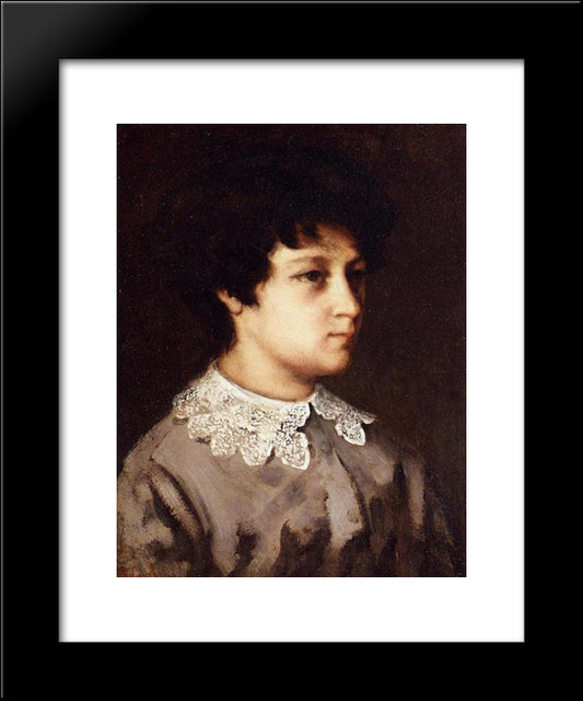 Portrait Of A Young Girl From Salins 20x24 Black Modern Wood Framed Art Print Poster by Courbet, Gustave