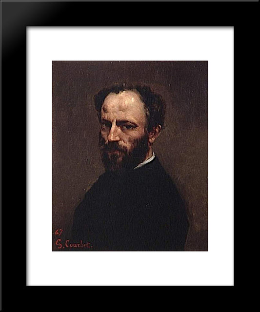 Portrait Of Amand Gautier 20x24 Black Modern Wood Framed Art Print Poster by Courbet, Gustave
