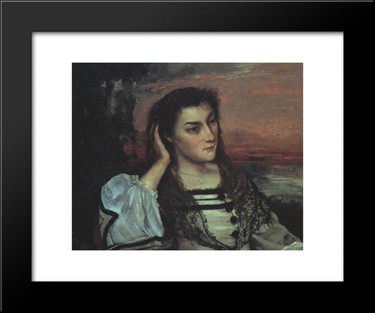 Portrait Of Gabrielle Borreau 20x24 Black Modern Wood Framed Art Print Poster by Courbet, Gustave