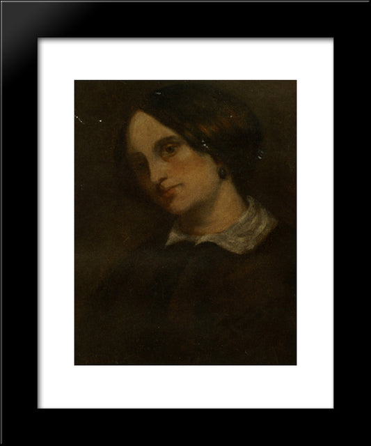 Portrait Of Madthilde Couq 20x24 Black Modern Wood Framed Art Print Poster by Courbet, Gustave