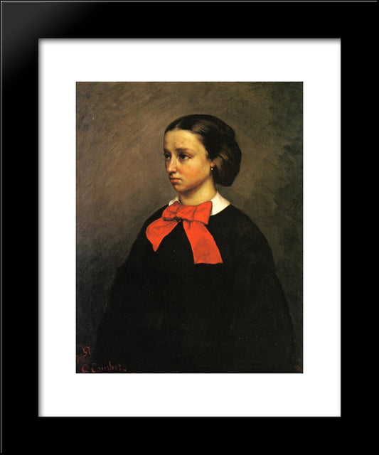 Portrait Of Mlle. Jacquet 20x24 Black Modern Wood Framed Art Print Poster by Courbet, Gustave