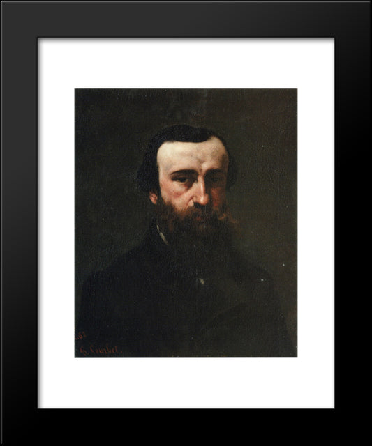 Portrait Of Monsieur Nicolle 20x24 Black Modern Wood Framed Art Print Poster by Courbet, Gustave