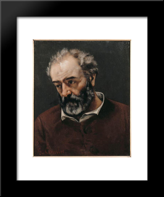 Portrait Of Paul Chenavard 20x24 Black Modern Wood Framed Art Print Poster by Courbet, Gustave