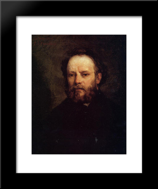 Portrait Of Pierre Joseph Proudhon 20x24 Black Modern Wood Framed Art Print Poster by Courbet, Gustave