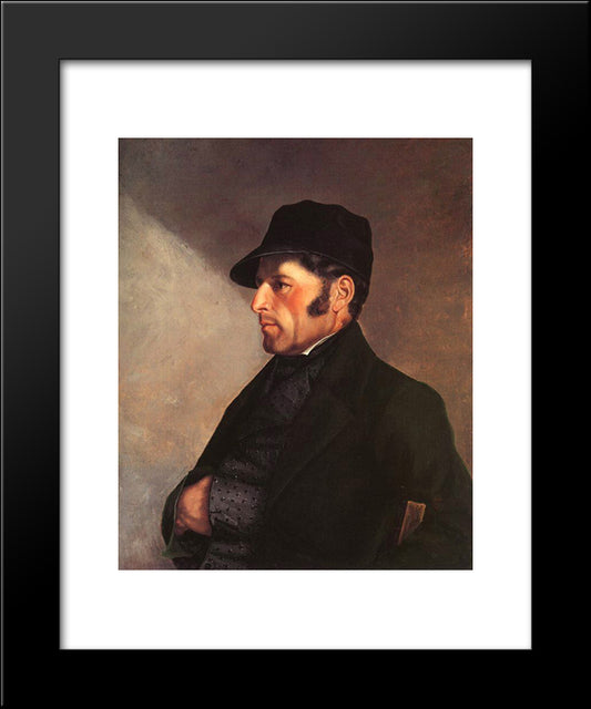 Portrait Of The Artist'S Father 20x24 Black Modern Wood Framed Art Print Poster by Courbet, Gustave