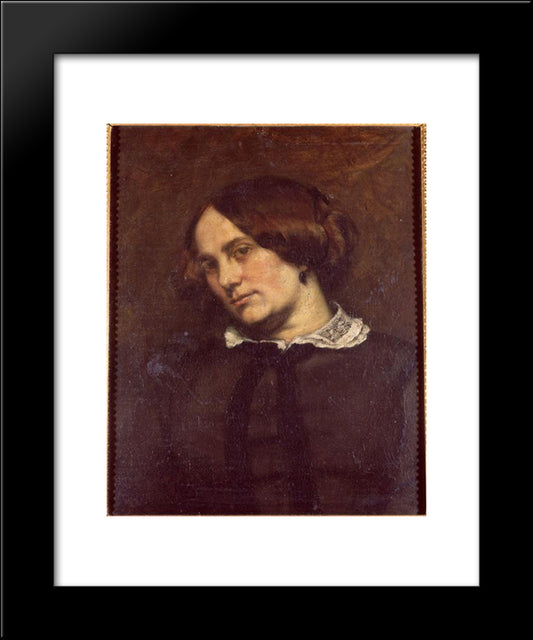 Portrait Of Zelie Courbet 20x24 Black Modern Wood Framed Art Print Poster by Courbet, Gustave